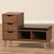 Baxton Studio Arielle Walnut Wood 3-Drawer Shoe Storage Bench with Two Open Shelves 129-6462 - alternate 7